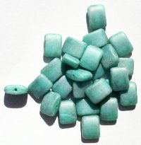 25 8x11x5mm Opaque Matte Marble Green Tablet Pillow Beads